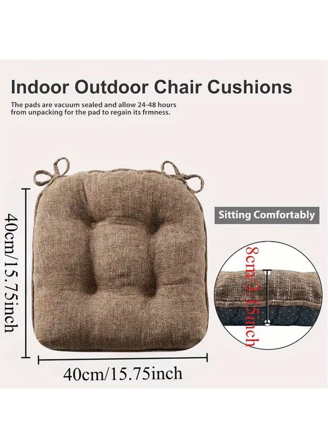 Brown Art Deco Style Anti Slip Memory Foam Dining Chair Cushion With Lead Strap - Image 4